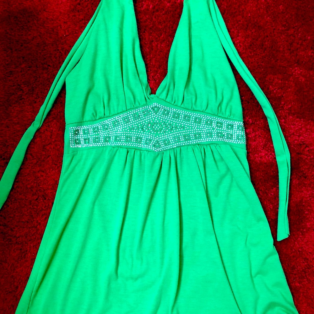 Green Embellished Halter